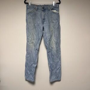 Levi's 506 Jeans Mens 34x30 Light Wash Blue Good Vintage Orange Tab USA Made